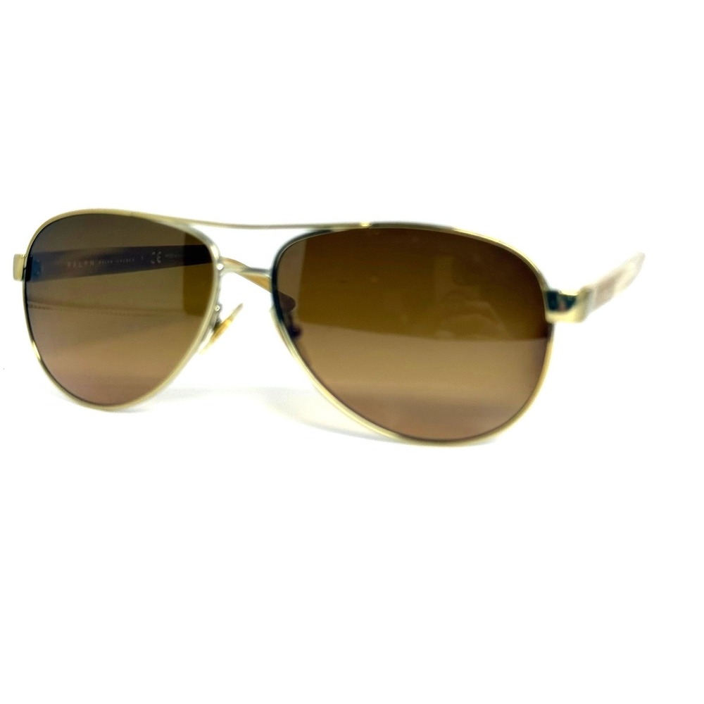 Ralph by Ralph Lauren RA4004 101/13 Gold Aviator Sunglasses Brown Gradient 59mm